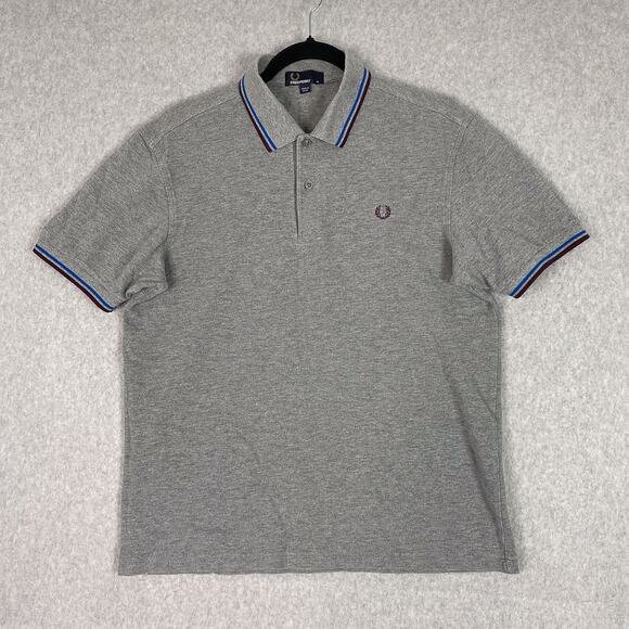 Fred Perry Shirt Mens M Grey Polo Short Sleeve - Picture 1 of 6